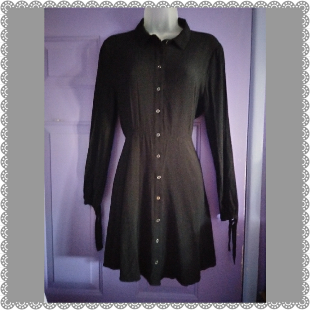 NWOT COTTON ON L/S, WRIST TIES, SHIRT DRESS-SIZE M